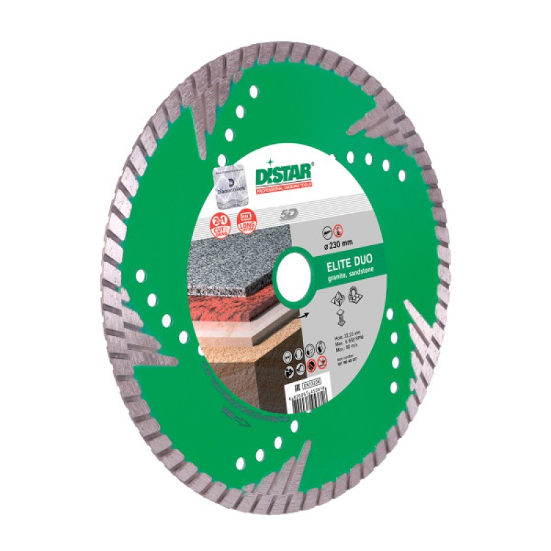 Disc diamantat Distar Elite duo 125 mm, Taiere/Sfeluire 2 in 1