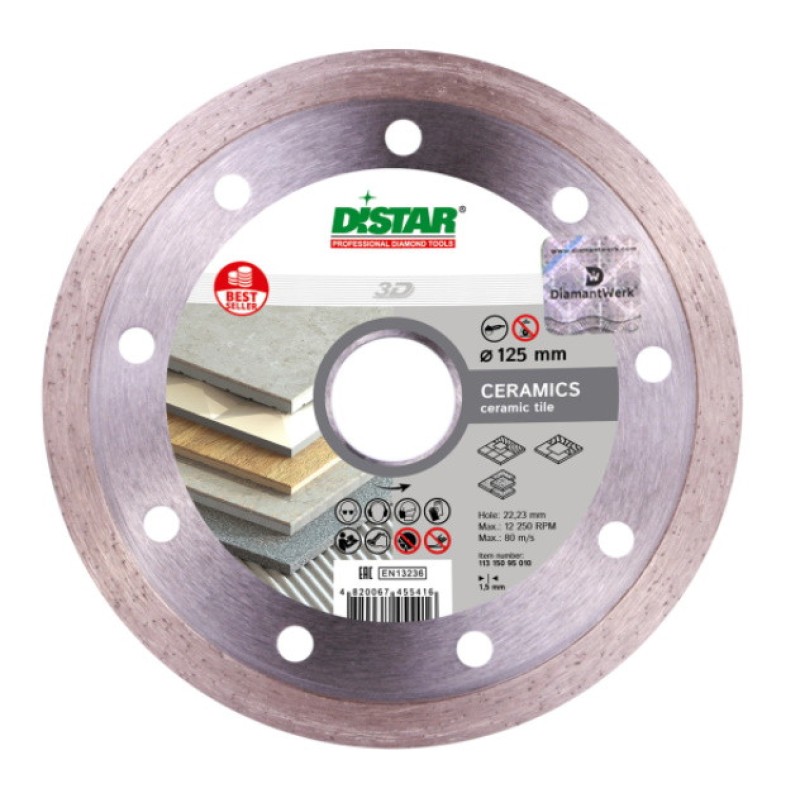 Disc diamantat Keramik 1A1R 125x1, 4x8x22,23 pentru placi ceramice