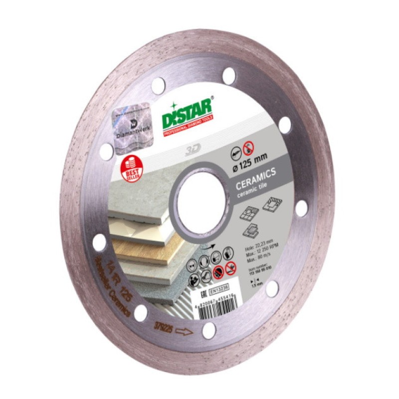 Disc diamantat Keramik 1A1R 125x1, 4x8x22,23 pentru placi ceramice