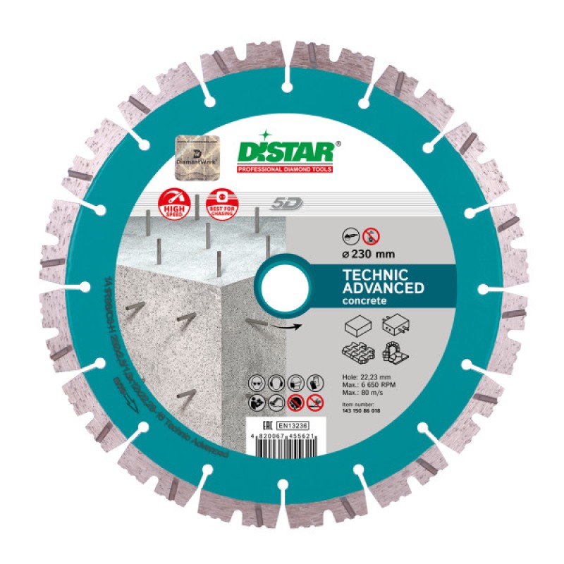 Disc Diamantat Technic Advanced, Distar Profesional beton, pavaj, caramida