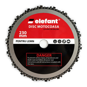 Disc motocoasă cu lanț de drujbă 230x25.4 mm – ELEFANT