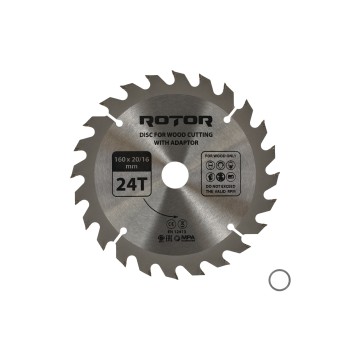 Disc taiat lemn ROTOR 160*20/16 cu adaptor 24T
