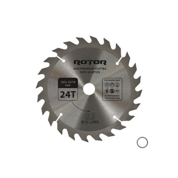Disc taiat lemn ROTOR 185*20/16 cu adaptor 24T