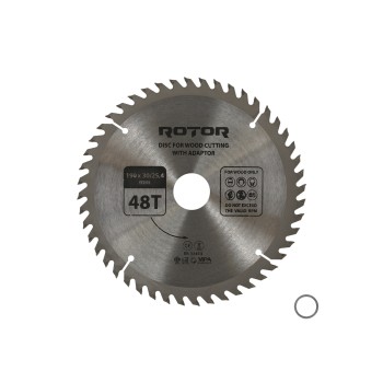 Disc taiat lemn ROTOR 190*30/25,4 cu adaptor 48T