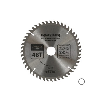 Disc taiat lemn ROTOR 210*30/25 cu adaptor 48T
