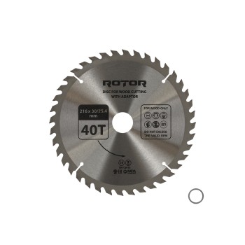 Disc taiat lemn ROTOR 216*30/25,4 cu adaptor 40T