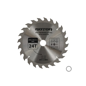 Disc taiat lemn ROTOR 250*30/25,4 cu adaptor 24T