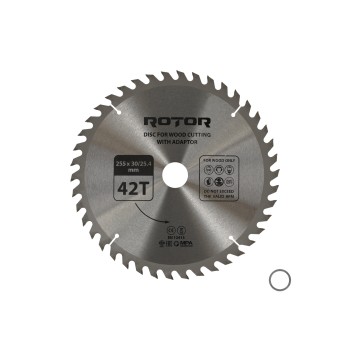 Disc taiat lemn ROTOR 255*30/25,4 cu adaptor 42T