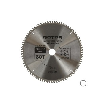 Disc taiat lemn ROTOR 305*32/30/25,4 cu adaptor 80T