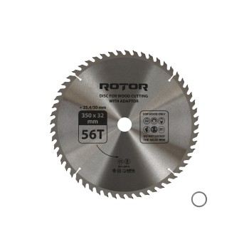 Disc taiat lemn ROTOR 350*32/30/25,4 cu adaptor 56T