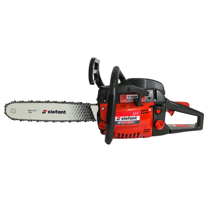 Drujba pe benzina ELEFANT CS5800B, 5.5CP, 3400rpm, 2 lame 2 lanturi, 38/45 cm