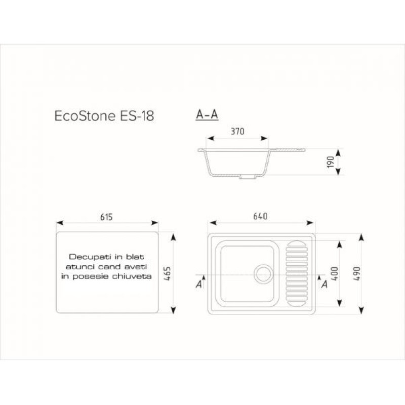 ES-18-328 chiuveta compozit, bej ECOSTONE