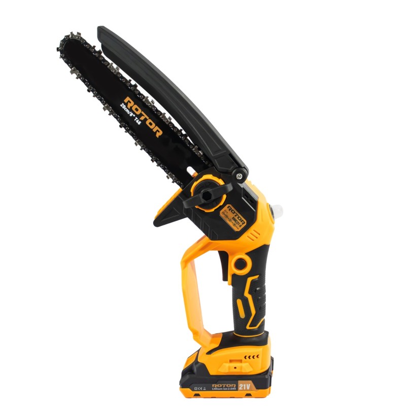 Fierastrau cu lant si acumulator ROTOR RMC21-8, 21V / 2Ah, Brushless , Ungere lanț ,