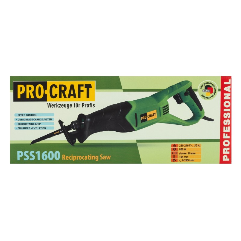 Fierastrau electric tip sabie PROCRAFT PSS1600 , 800 W, 2800 RPM