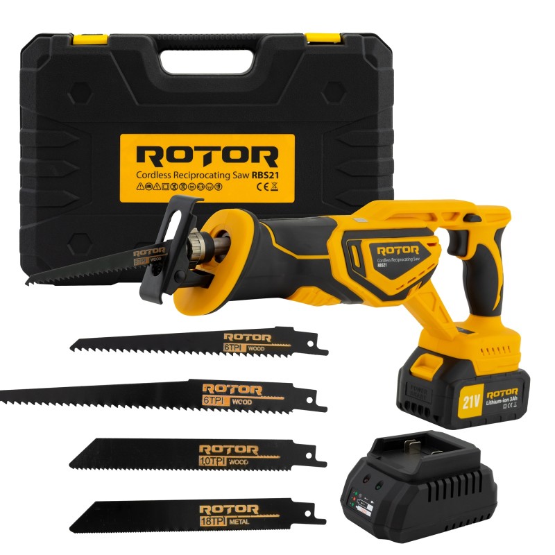 Fierastrau tip sabie cu acumulator ROTOR RBS21, 21 V/3 Ah, 750 W, 2900 rot/min