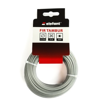 FIR TAMBUR CU INSERTIE METALICA 2.4mm x 15m, ELEFANT