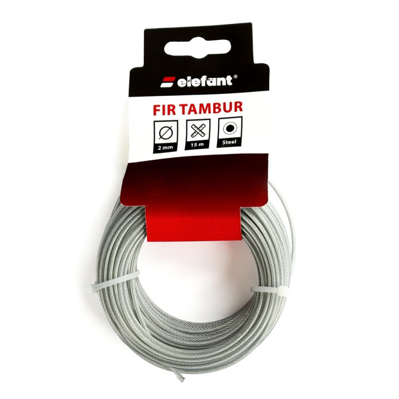 FIR TAMBUR CU INSERTIE METALICA 2mm x 15m, ELEFANT