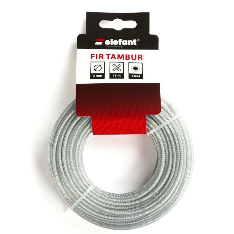 FIR TAMBUR CU INSERTIE METALICA 3mm x 15m, ELEFANT