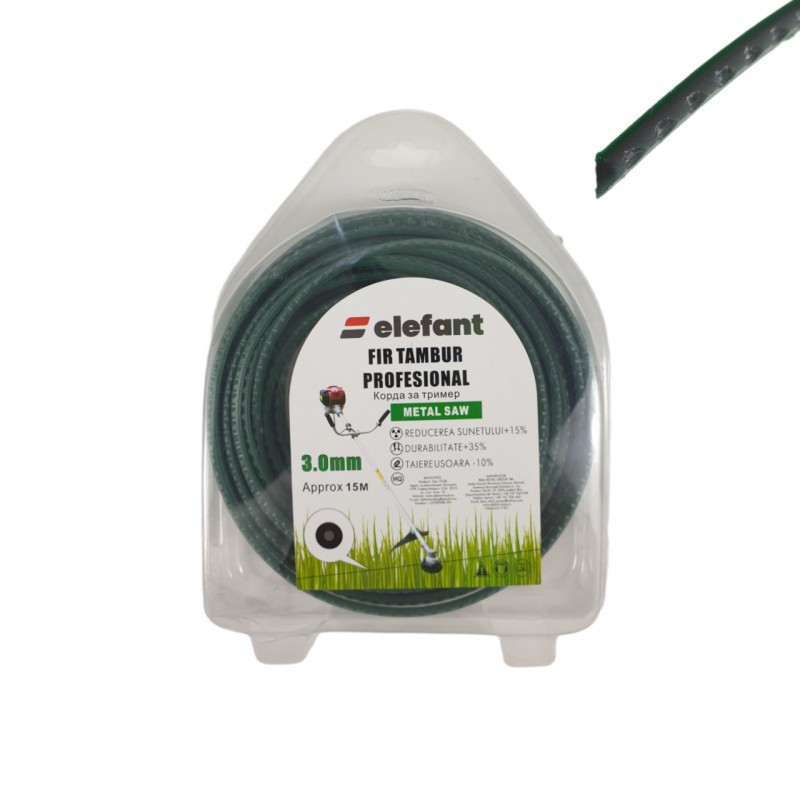 FIR TAMBUR (METAL SAW GREEN) 3.0mm x 15m, Elefant