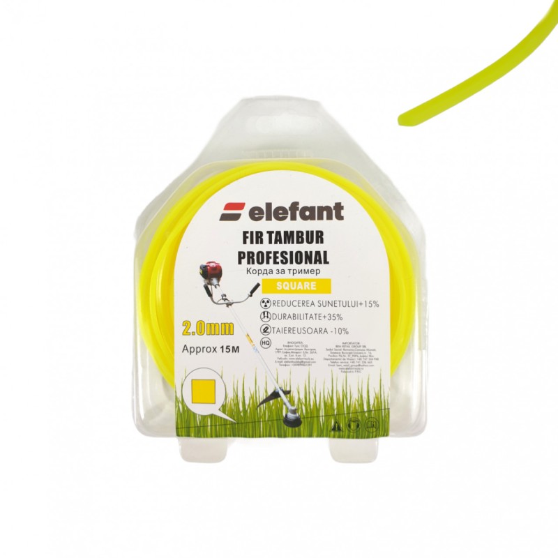 FIR TAMBUR (PATRAT YELLOW) 2mm x 15m