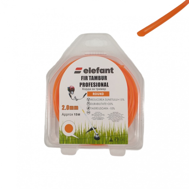 FIR TAMBUR (ROTUND ORANGE) 2mm x 15m