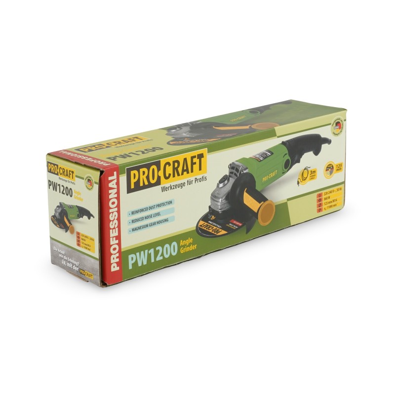 Flex Polizor Unghiular Procraft PW 1200, 860 W, 11000 RPM, 125 mm