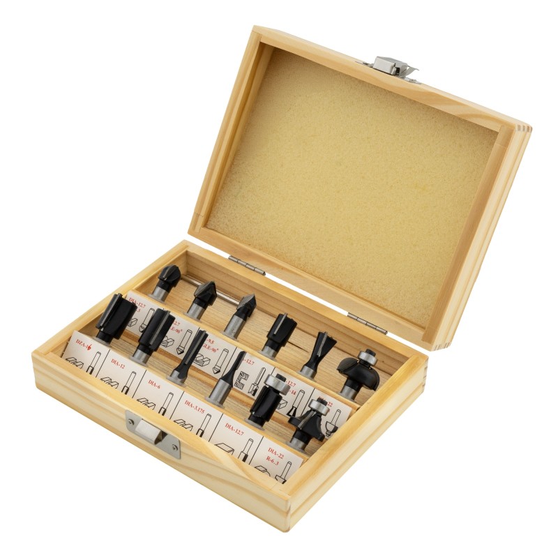 Freza lemn ProCraft POB1700, 1200 W, 26000 RPM, 50 mm Set 12 freze pentru lemn