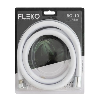 Furtun de dus din silicon alb 175 cm, FLEKO