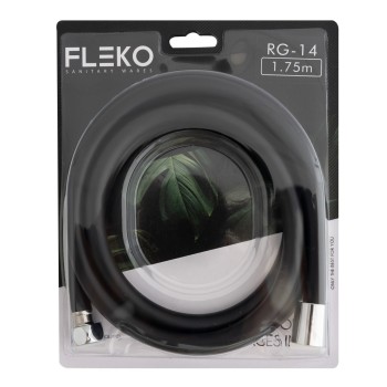Furtun de dus din silicon negru 175 cm, FLEKO