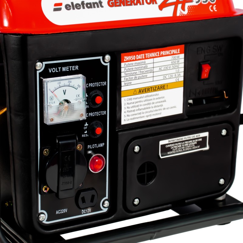 Generator pe benzina ZH950 ELEFANT, Voltmetru integrat, Ieşire curent maxim 700 W