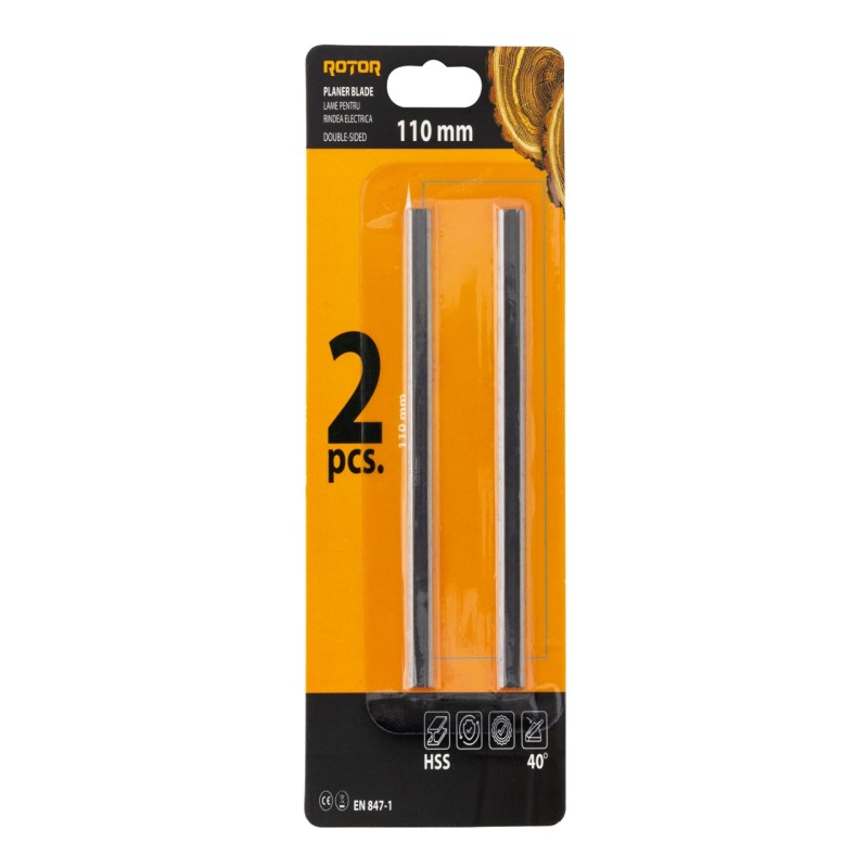 Lama dubla pentru rindea electrica 110 mm, set 2 bucati ROTOR