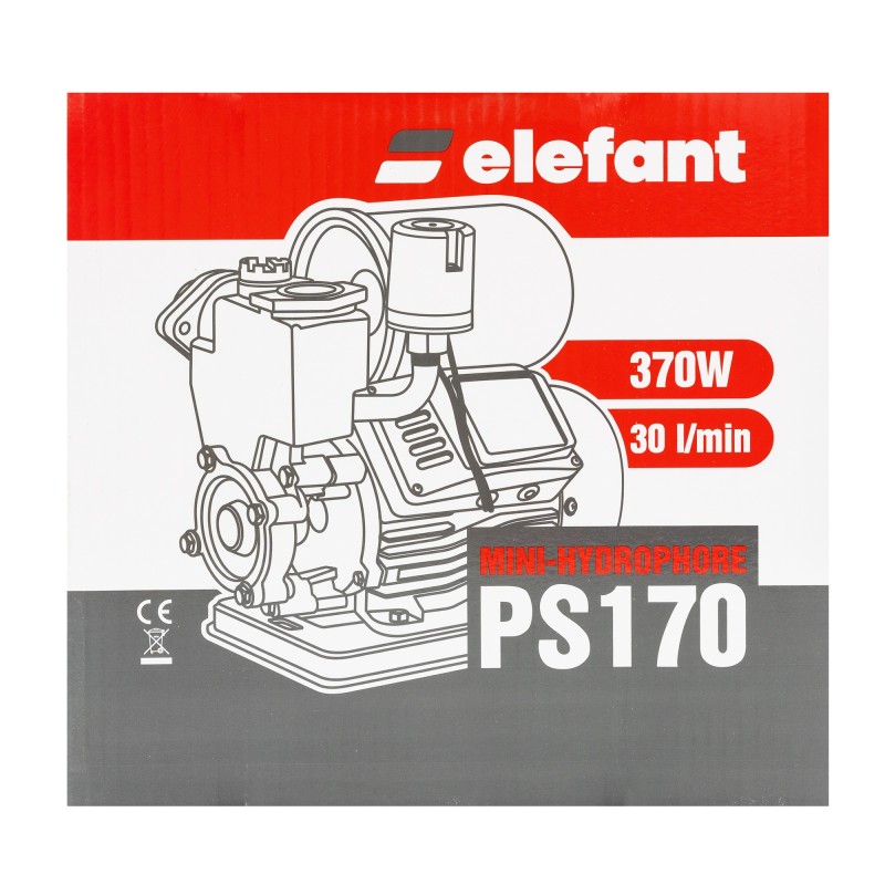 Mini Hidrofor Elefant PS170 fonta, silentios, 0.37 kW, turbina bronz, max 1.8 bari