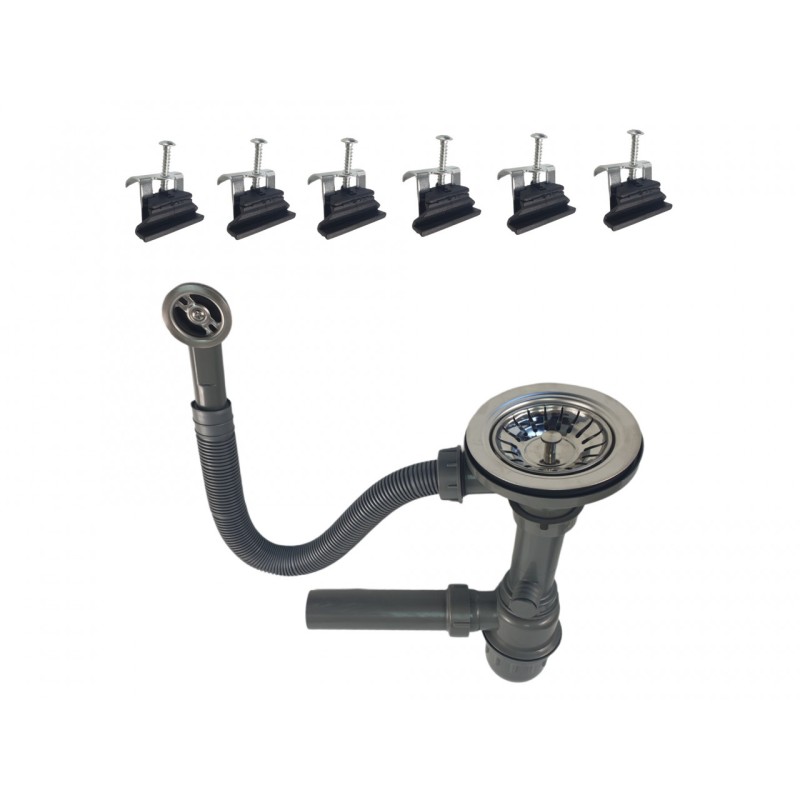 MIXXUS HB8310-G226 NEGRU, chiuveta ovala bucatarie granit