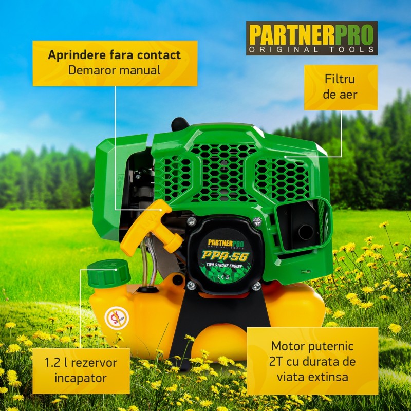 Motocoasa benzina PartnerPro PPA-56, 2T, 5.8 CP, 10000 rpm
