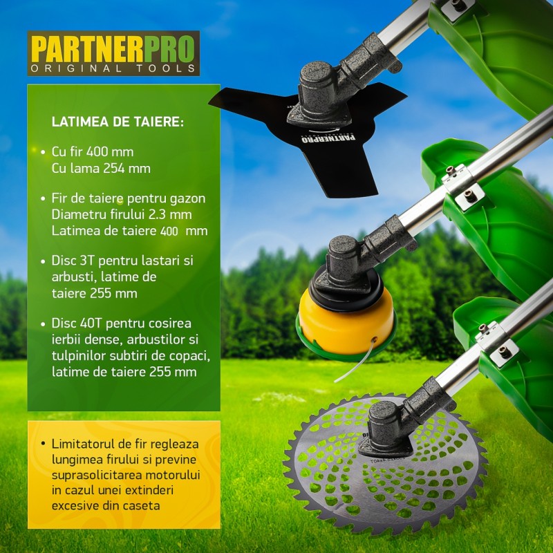 Motocoasa benzina PartnerPro PPA-56, 2T, 5.8 CP, 10000 rpm