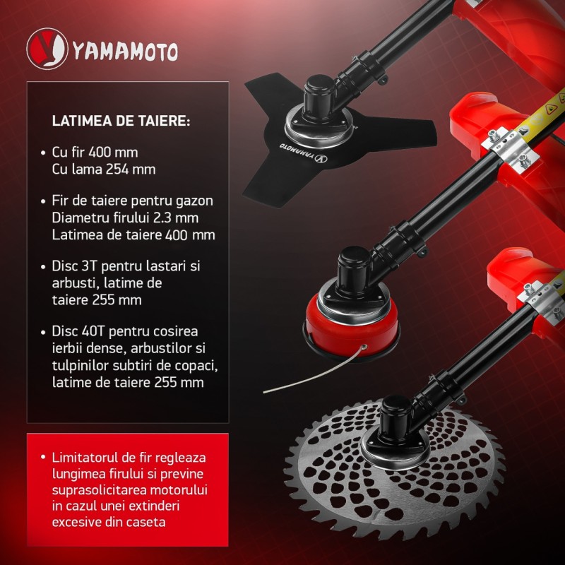 Motocoasa benzina Yamamoto YMA.56 , 2T, 5.8 CP, 10000 rpm