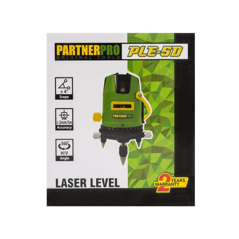 Nivela laser PARTNER PRO PLE-5D , 5 linii, ±2 mm/5m, 40 m, Timp de nivelare ≤ 5s