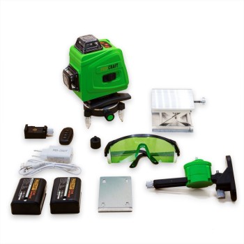 Nivela Laser Procraft LE-4G, fascicul verde, 2 acumulatori /4Ah, telecomanda, accesorii suport