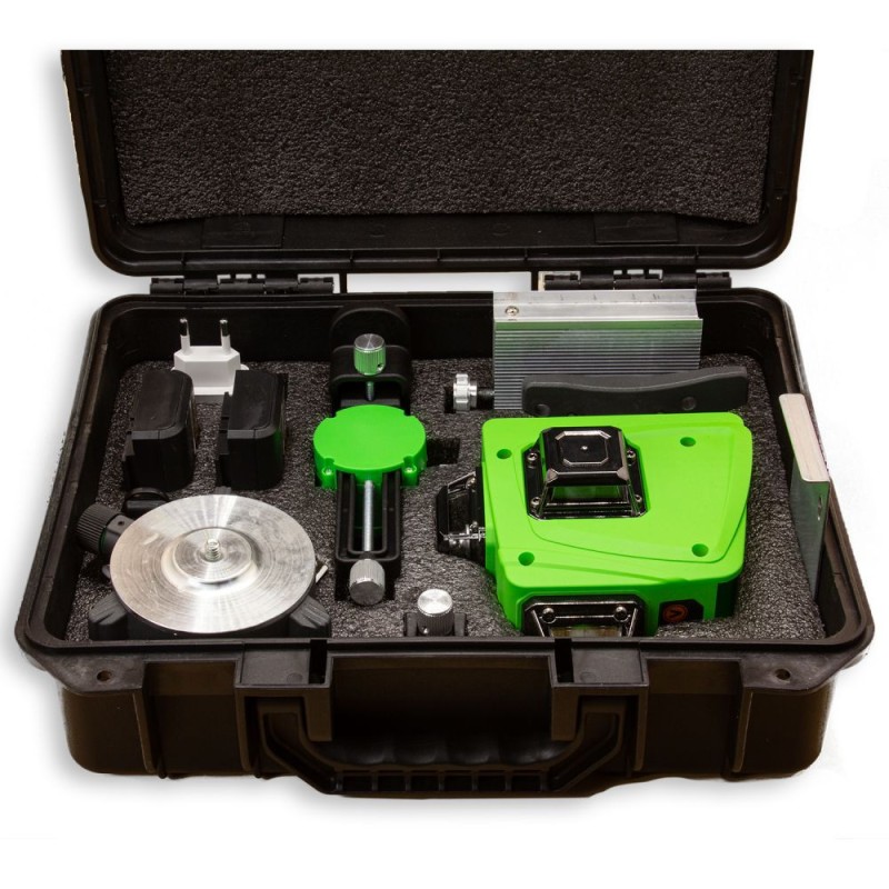 Nivela Laser Procraft LE-4G, fascicul verde, 2 acumulatori /4Ah, telecomanda, accesorii suport