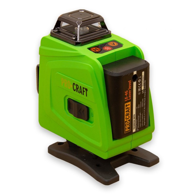 Nivela Laser Procraft LE-4G, fascicul verde, 2 acumulatori /4Ah, telecomanda, accesorii suport