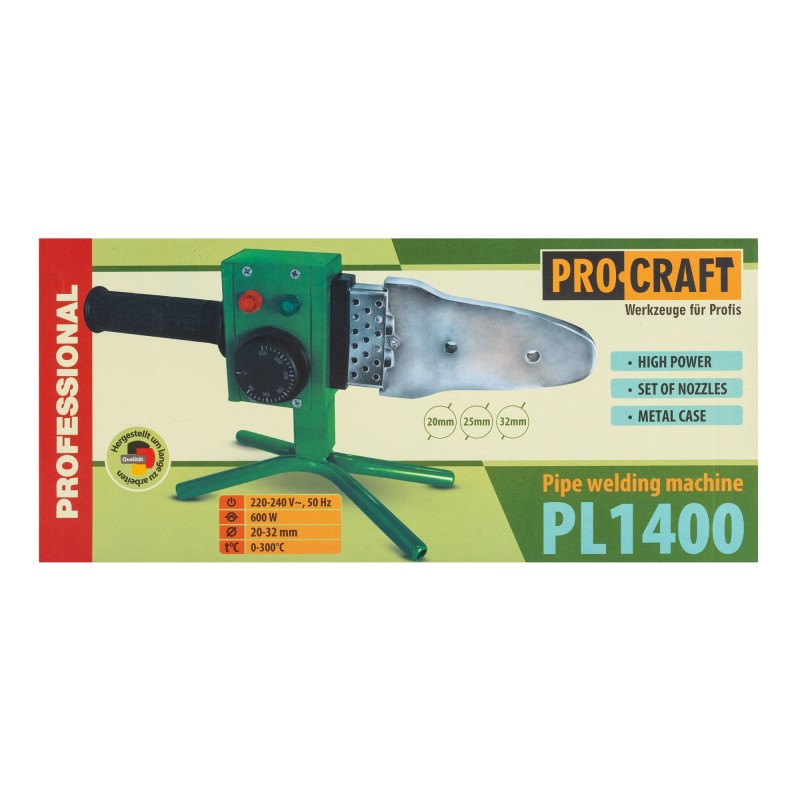 Plita PPR Procraft PL1400, ciocan sudura 600W, 50-300 grade, 20 25 32 mm