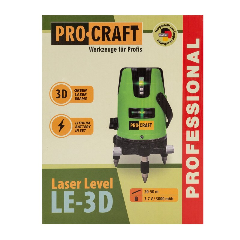 PROCRAFT LE-3D, Nivela laser