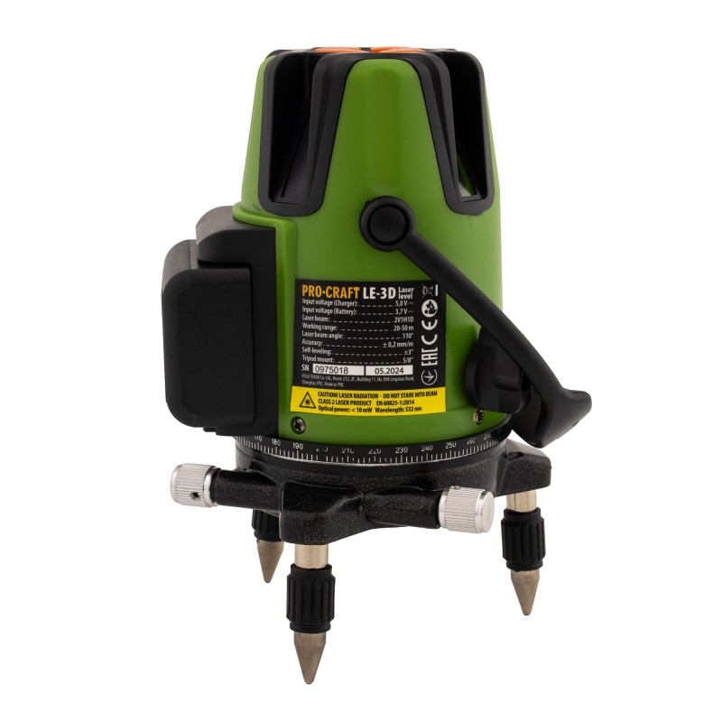 PROCRAFT LE-3D, Nivela laser