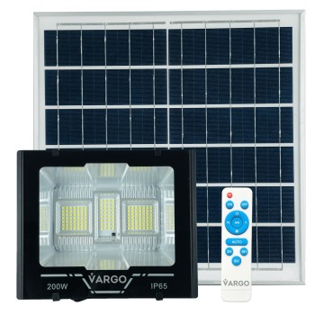 Proiector cu panou solar si telecomanda 200 W 6500 K V-11792 VARGO