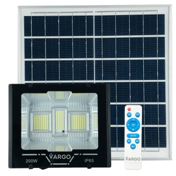 Proiector cu panou solar si telecomanda 200 W 6500 K V-11792 VARGO