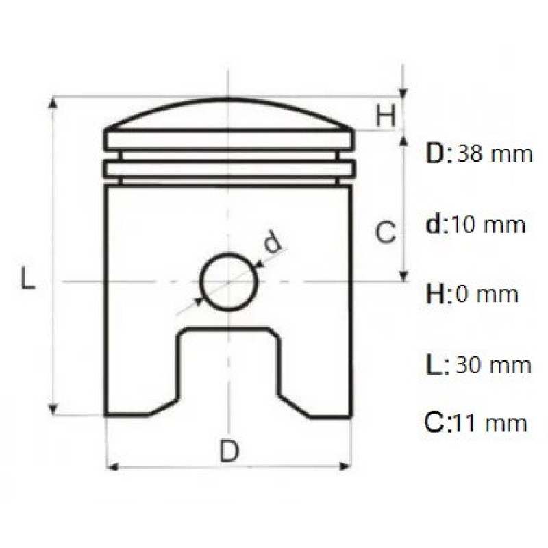 PS1002 SET PISTON MS180, Elefant
