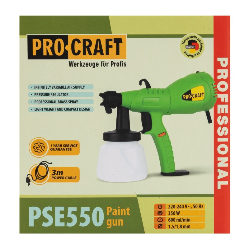 PSE550 pistol de vopsit PROCRAFT, produsul contine taxa timbru verde 2.5 Ron, 2.75 kg