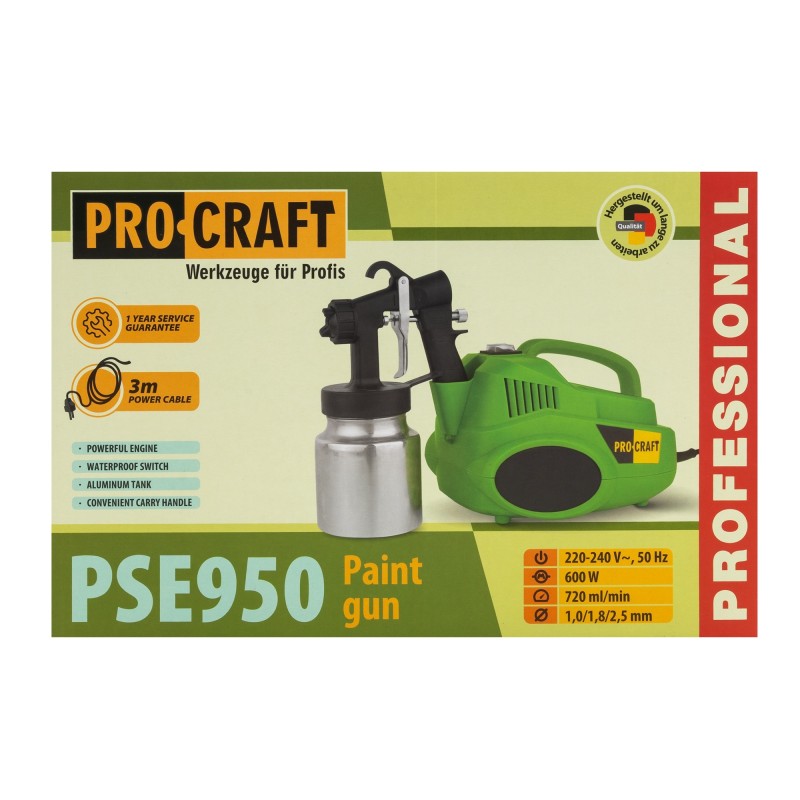 PSE950 pistol de vopsit PROCRAFT, produsul contine taxa timbru verde 2.5 Ron, 2.75 kg