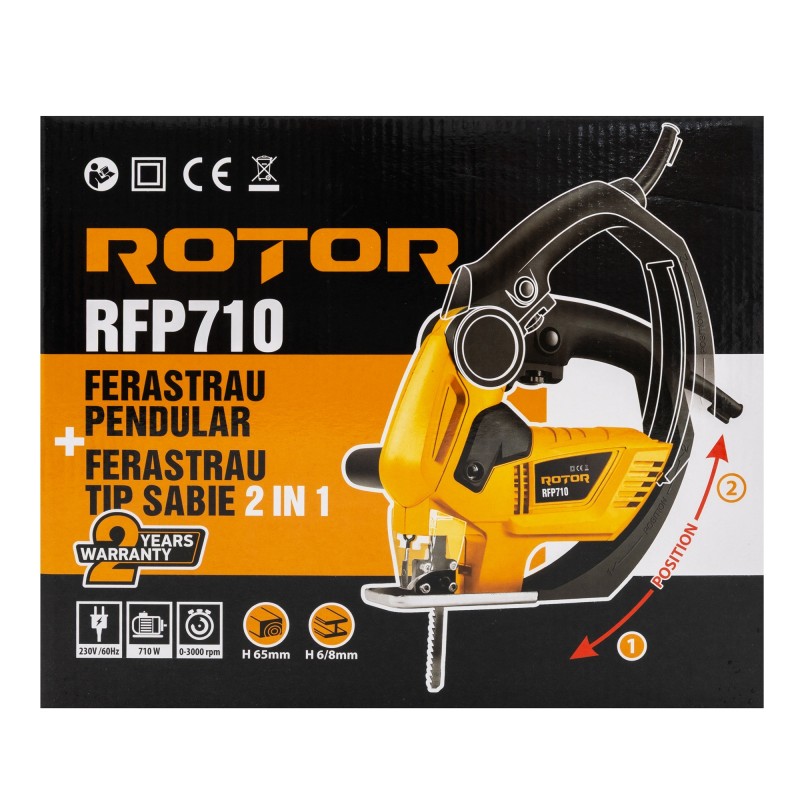RFP710 ROTOR Fierastrau pendularfierastrau tip sabie 2in1, produsul contine taxa TV 2.5 lei