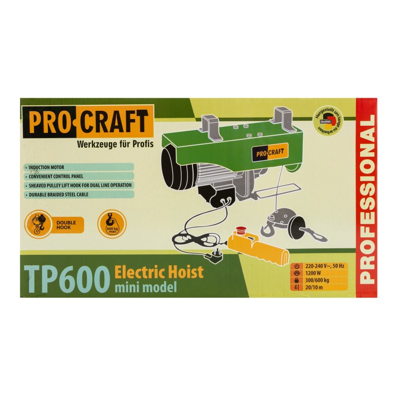Scripete electric PROCRAFT TP600, 1200 W, 600 Kg